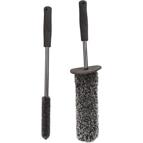 SGCB Tire Brush Kit Soft Car Wheel & Rim Cleaning Brushes with Anti-Slip Long Handle Scratch-Free Tire Washing Bendable Brush Set for Cleaning Tire Rims Spokes Wheel
