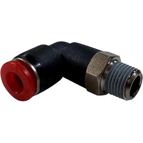 6MM Tube OD x 1/8" BSPT Brass Composite 90° Swivel Elbow Push-in, Pneumatic Fitting (1)