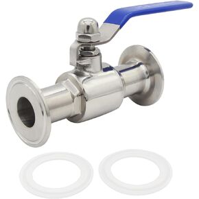 Stainless Steel Sanitary Valve 1.5" Tri Clamp Ball Valve 1.5" Tube OD PTFE Lined Home Brew