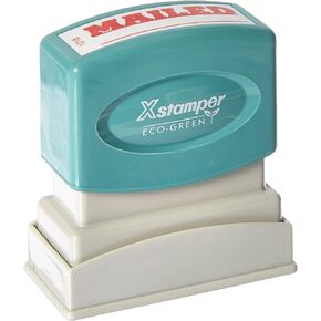 Xstamper 1218 MAILED with Space for Initial or Date, Pre Inked Laser Engraved Rubber Stamp, Red Ink, Impression Size: 1/2" x 1-5/8"