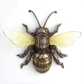 Veronese Design 5 1/8" Steampunk Bumblebee Wall Art Resin Sculpture Antique Bronze Finish