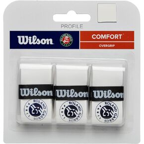WILSON Roland-Garros Tennis Overgrip - 3 Pack, White/Navy