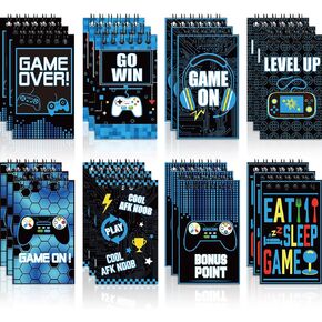 Containlol 24 Pcs Gaming Mini Notepads, Video Game Birthday Party Favors Supplies Gaming Party Notebooks Gamer Prize Gifts Teacher Classroom Supplies Mini Notepad Pack for Girl Boy Video Game Birthday