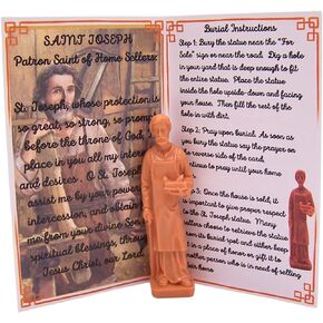 Wowser St. Joseph Home Seller Statue with a Prayer Card and Instructions, Real Estate Gift, 3 Inches
