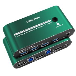 KVM Switch 1 شاشات 2 أجهزة كمبيوتر Displayport 165 هرتز Displayport KVM Switch 2 Port KVM Displayport 1440P 120 هرتز 144 هرتز 165 هرتز 240 هرتز KVM Switch Displayport 2 PC 1 مراقب DP KVM FreeSync G-SYNC Daoistek in Kuwait