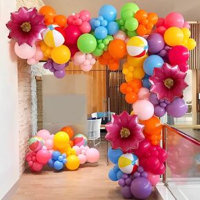 149pcs Fruit Balloon Garland Arch Kit Pink Yellow Green Balloons with Mixed Waterlemon Pineapple Mylar Foil Balloons for Twotti Fruity Party Decorations 2nd Birthday Party Summer Supplies