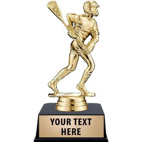 Crown Awards Lacrosse Trophies with Custom Engraving, 6" Personalized Boys Lacrosse Trophy On Black Base Prime