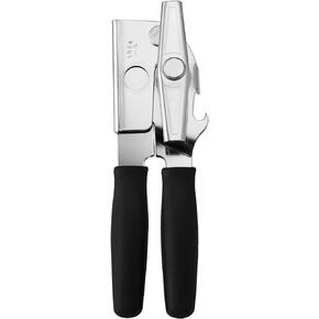 Comfort Comfort Grip Can Opener - All-Steel Construction, Smooth - Easy to Use, High-Carbon Cutting Wheel, Integrated Bottle Opener, Easy to Clean, Ideal for Arthritis and Seniors (Black)