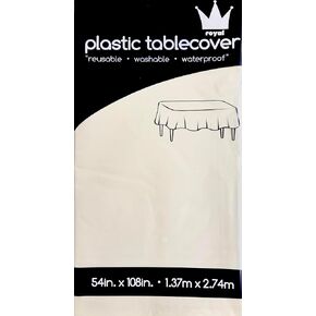ROYAL7 3 Pack Black, Rectangle Disposable Plastic Tablecloth for Picnic, Birthday, BBQ, Party, Wedding (Black, Rectangle, 54in. X108in.)