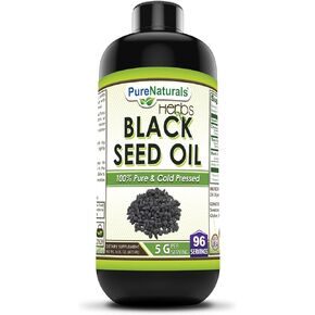 Pure Naturals Black Seed Oil Supplement | 16 Oz | 5 G Per Serving | 96 Servings Per Bottle | Non-GMO |Gluten-Free | Made in USA