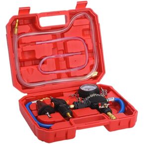 18pack Universal Radiator Pressure Leak Tester Kit, Automotive coolant Pressure Tester kit for Motorcycle Car Truck (Red)