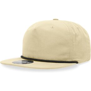 DECKY 5 Panel High Profile Relaxed Cotton Blend Rope Hat