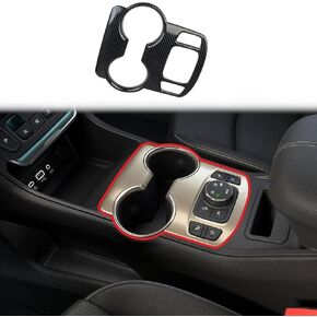 Korlot Carbon Fiber Center Console Cup Holder Knob Button Panel Cover Trim for GMC Terrain 2018-2024