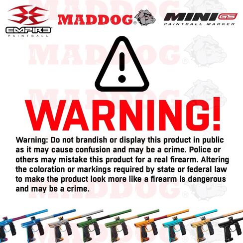Maddog Empire Mini GS Electronic Full Auto Paintball Gun Marker w/ 68/4500 Carbon Fiber HPA Paintball Tank & Empire Halo Too Electronic Paintball Loader Starter Package - Dust Black/Dust Red in Saudi Arabia