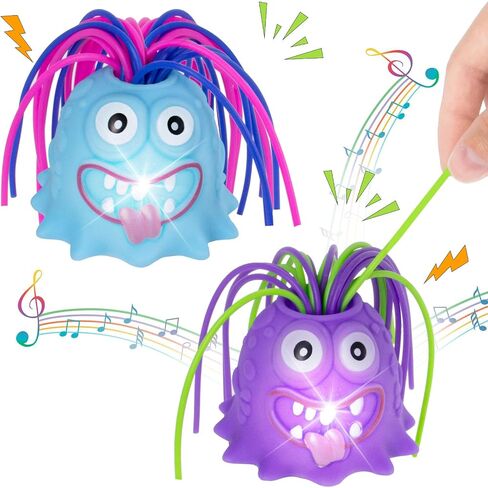 Fidget Toys Hair Pulling Stress Relief Toys with LED Light Differernt Screams Novelty Screaming Monster Toys for Adults Teens Autism (Blue&Purple, 2P) in Saudi Arabia