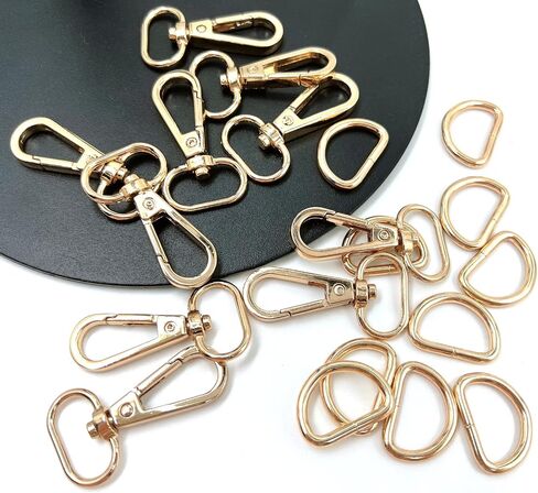20 Pcs 3/4" Inside Diameter Oval Ring Lobster Clasp Claw Swivel with D-Rings for Strap Push Gate Lobster Clasps Hooks Swivel Snap Fashion Clips (Antique Brass 3/4 inch) in Saudi Arabia