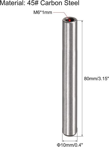 uxcell M6 Internal Thread Dowel Pin 2pcs 10x90mm Chamfering Flat Carbon Steel Cylindrical Pin Bed Bookshelf Metal Devices Industrial Pins in Saudi Arabia