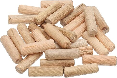 PATIKIL 2/5 Wooden Dowel Pins, 300 Pcs M10x80mm Wood Dowel Pins Hardwood Pegs Fluted Groove Easy Insertion for Crafts Furniture Door Art in Saudi Arabia