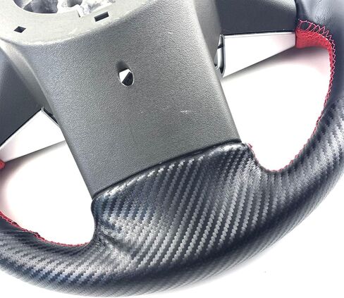 Black Carbon Fiber&Perforated Leather Steering Wheel Cover Hand-Stitch Sew on Wrap for Nissan Pathfinder 2005-2012 / Nissan Xterra 2005-2015 / Nissan Frontier 2005-2019 (Matte Carbon Fiber+Leather) in Saudi Arabia