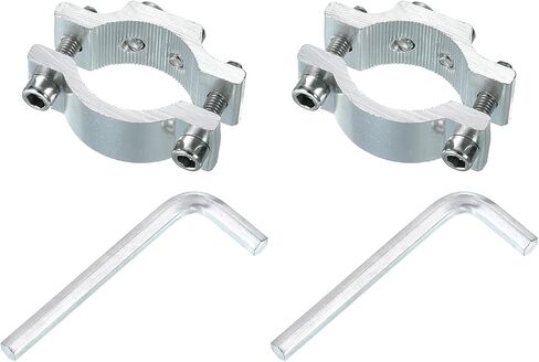uxcell 2 Pcs Motorcycle Tube Clamp, Fit 0.7" to 1.4" OD Motorcycle Bicycle Light Mount Brackets Car Light Bar Holder Clamp, Silver (18-35mm) in Saudi Arabia