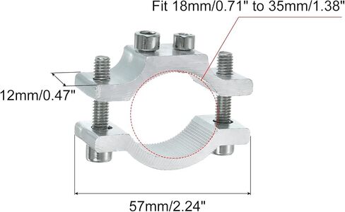 uxcell 2 Pcs Motorcycle Tube Clamp, Fit 0.7" to 1.4" OD Motorcycle Bicycle Light Mount Brackets Car Light Bar Holder Clamp, Silver (18-35mm) in Saudi Arabia