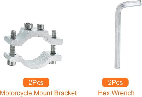 uxcell 2 Pcs Motorcycle Tube Clamp, Fit 0.7" to 1.4" OD Motorcycle Bicycle Light Mount Brackets Car Light Bar Holder Clamp, Silver (18-35mm) in Saudi Arabia