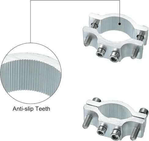 uxcell 2 Pcs Motorcycle Tube Clamp, Fit 0.7" to 1.4" OD Motorcycle Bicycle Light Mount Brackets Car Light Bar Holder Clamp, Silver (18-35mm) in Saudi Arabia
