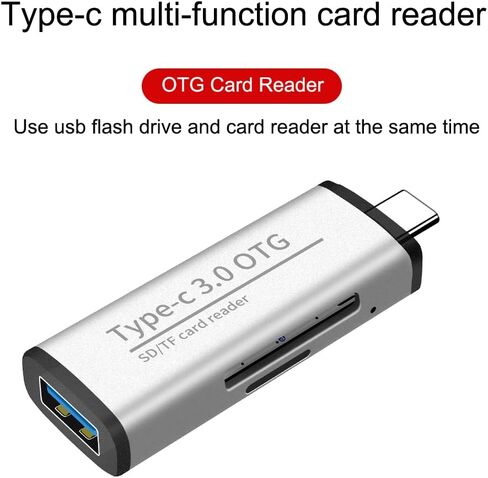 SD Card Reader, High-Speed USB C to Micro SD Card USB 3.0 OTG Adapter Dual Slots, Memory Card Reader for SD/Micro SD/SDHC/SDXC/MMC, Compatible with MacBook Pro/Air, Chromebook, Android Galaxy in Saudi Arabia