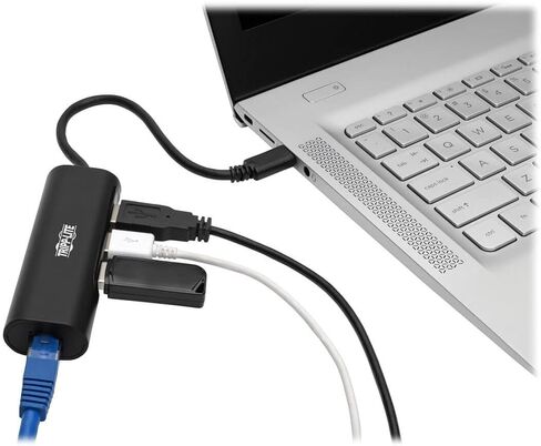 Tripp Lite USB C Hub Multiport Adapter Converter w/ 3x USB-A, Micro SD, SD/MMC Memory Card Reader Thunderbolt 3, Black (U460-003-3AMB) in Saudi Arabia