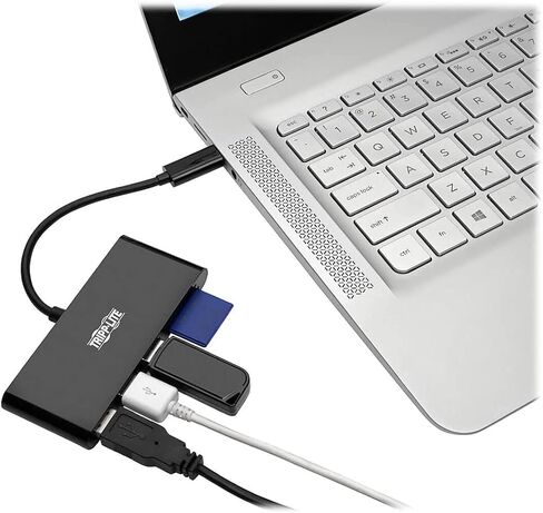 Tripp Lite USB C Hub Multiport Adapter Converter w/ 3x USB-A, Micro SD, SD/MMC Memory Card Reader Thunderbolt 3, Black (U460-003-3AMB) in Saudi Arabia
