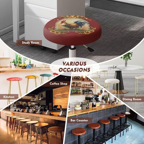 American Flag Map Round Stool Cover Set of 2 Round Stool Cushion Slipcover with Elastic Band Easy Install Stylish Bar Stool Seat Covers for Home Bar in Saudi Arabia