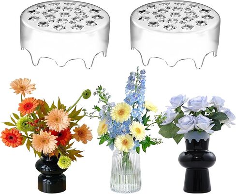 Floral Grid for Vase 2PCS, Flower Arrangement Holder, Silicone Flower Frog ViViTOP, Reusable, Stretchable in Saudi Arabia
