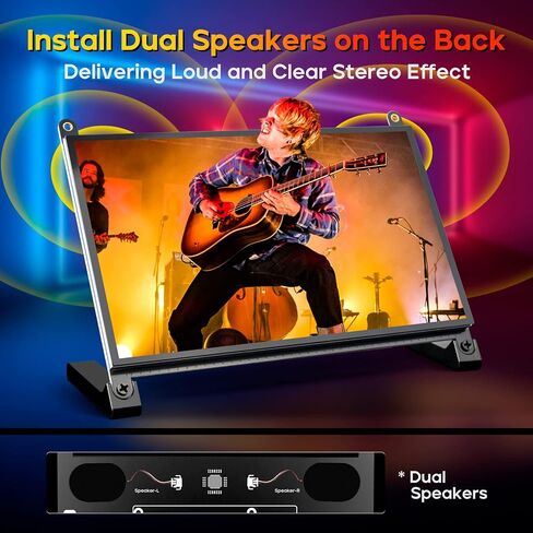 Raspberry Pi Screen, 10.1’’ Touchscreen Monitor,IPS FHD 1024×600, Responsive and Smooth Touch,Dual Built-in Speakers,HDMI Input,Compatible with Various Devices and OS,Easy Assembly,Driver Free in Saudi Arabia