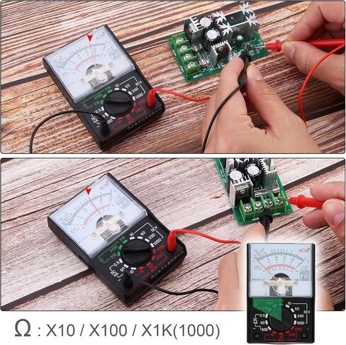 Analog Multimeter, AC/DC Volt 1000V Voltmeter Amp Volt Ohm Voltage Tester Meter with Test Leads and Battery included in Saudi Arabia