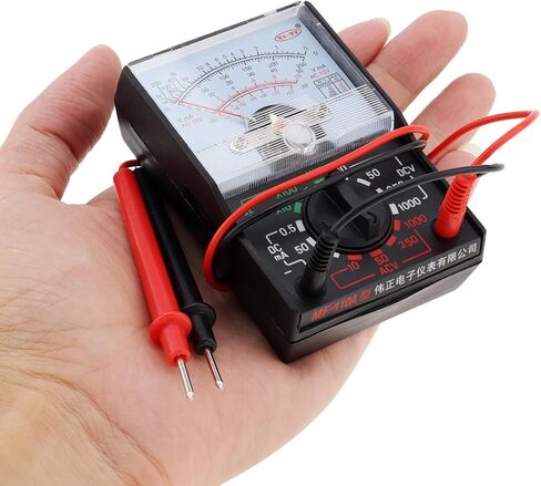 Analog Multimeter, AC/DC Volt 1000V Voltmeter Amp Volt Ohm Voltage Tester Meter with Test Leads and Battery included in Saudi Arabia