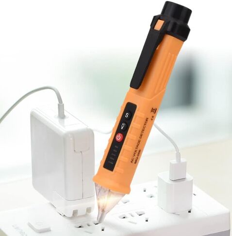 Voltage Detector Test Pen, 802 High Accuracy Voltage Detector, Non Contact Voltage Tester with Buzzer Alarm, Electrical Tester 48 1000V 12 1000V(Yellow) in Saudi Arabia