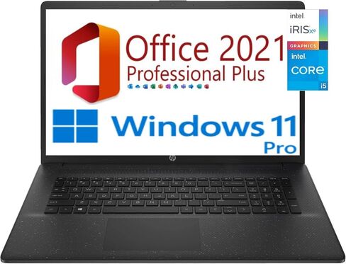 hp 17.3" HD+ Business Laptop, 13th Gen Intel Core i5-1334U (10cores,12 threads), 32GB RAM, 1TB SSD, Free Lifetime Office 2021, HDMI, WiFi 6, BT5,Windows 11 Pro (32GB RAM | 1TB SSD, Jet Black) in Saudi Arabia