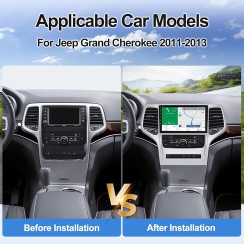 2G+64G Car Stereo for 2011 2012 2013 Jeep Grand Cherokee Radio 9" Wireless Carplay Android Auto Touch Screen Android 13 Radio with Bluetooth HiFi GPS Navigation WiFi FM Head Unit with Backup Camera in Saudi Arabia