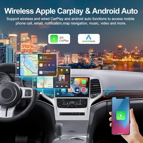 2G+64G Car Stereo for 2011 2012 2013 Jeep Grand Cherokee Radio 9" Wireless Carplay Android Auto Touch Screen Android 13 Radio with Bluetooth HiFi GPS Navigation WiFi FM Head Unit with Backup Camera in Saudi Arabia