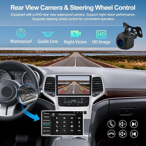 2G+64G Car Stereo for 2011 2012 2013 Jeep Grand Cherokee Radio 9" Wireless Carplay Android Auto Touch Screen Android 13 Radio with Bluetooth HiFi GPS Navigation WiFi FM Head Unit with Backup Camera in Saudi Arabia