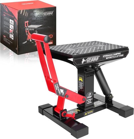 Motorcycle Lift Stand Jack,RUTU Dirt Bike Jack Stand 1400 Lbs Capacity,9.6-13.2 Inch Heavy Duty Steel Hydraulic Lift for Dirtbike ATV ADV Rally Maintenance in Kuwait