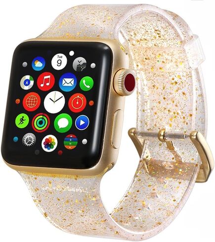 Libra Gemini Compatible with Apple Watch Band, Women Transparent Clear Soft Cute Silicone Sports iWatch Band Strap for Apple Watch Series 8/7/6/5/4/3/2/1/SE in Saudi Arabia