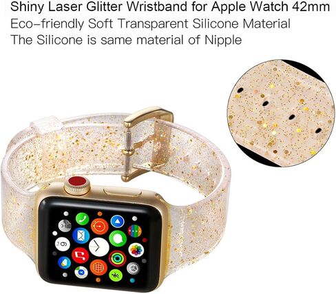 Libra Gemini Compatible with Apple Watch Band, Women Transparent Clear Soft Cute Silicone Sports iWatch Band Strap for Apple Watch Series 8/7/6/5/4/3/2/1/SE in Saudi Arabia