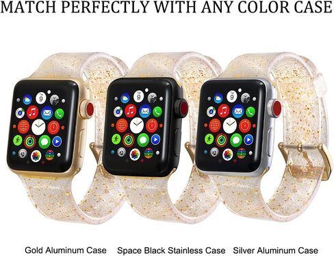 Libra Gemini Compatible with Apple Watch Band, Women Transparent Clear Soft Cute Silicone Sports iWatch Band Strap for Apple Watch Series 8/7/6/5/4/3/2/1/SE in Saudi Arabia