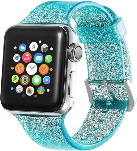 Libra Gemini Compatible with Apple Watch Band, Women Transparent Clear Soft Cute Silicone Sports iWatch Band Strap for Apple Watch Series 8/7/6/5/4/3/2/1/SE in Saudi Arabia