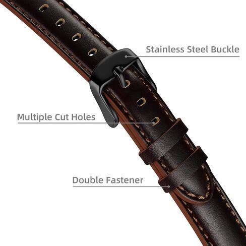 Tobfit Slim Leather Band for Apple Watch Bands 38mm 40mm 41mm 42mm 44mm 45mm, Genuine Top Grain Cowhide Leather Women iWatch Bands for Apple Watch Series 8 7 6 5 4 3 2 1 SE in Saudi Arabia