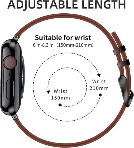 Tobfit Slim Leather Band for Apple Watch Bands 38mm 40mm 41mm 42mm 44mm 45mm, Genuine Top Grain Cowhide Leather Women iWatch Bands for Apple Watch Series 8 7 6 5 4 3 2 1 SE in Saudi Arabia