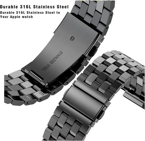 Stainless Steel Band and Case Compatible with Apple Watch Band Ultra | HASLFM Metal Protective Bumper Cover with Straps for iWatch Ultra 3/2/1 49mm Men, Gold in Kuwait