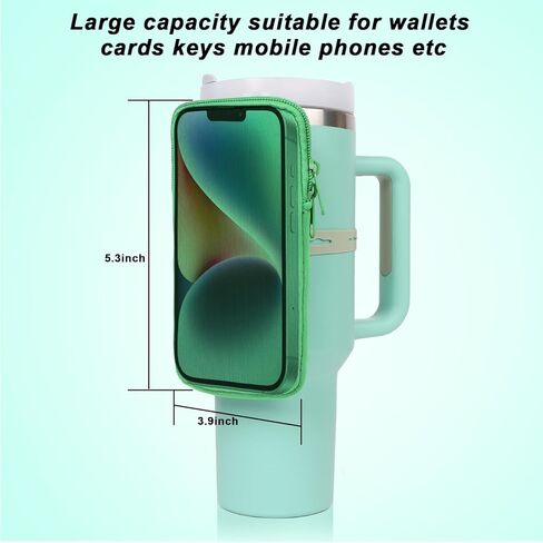 MLKSI Water Bottle Zipper Pouch for Stanley Cup Accessories, Two Layers Cute Storage Bags for Stanley Tumbler with Handle in Kuwait