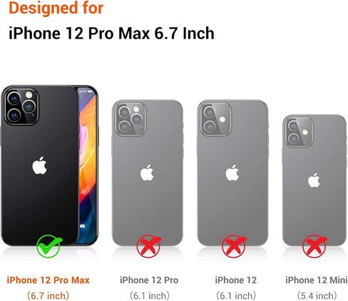 حافظة TORRAS مقاومة للصدمات لهاتف iPhone 12 Pro Max، حافظة شفافة غير لامعة للحماية من السقوط من الدرجة العسكرية متوافقة مع حافظة هاتف iPhone 12 Pro Max، سلسلة Guardian، أسود in Saudi Arabia